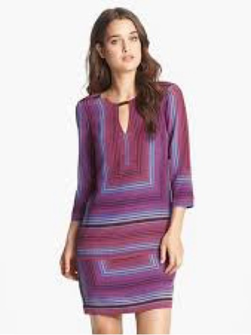 Trina Turk Purple/Violet Geometric Shift Dress N260-27